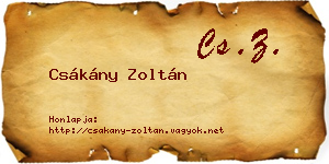 Csákány Zoltán névjegykártya